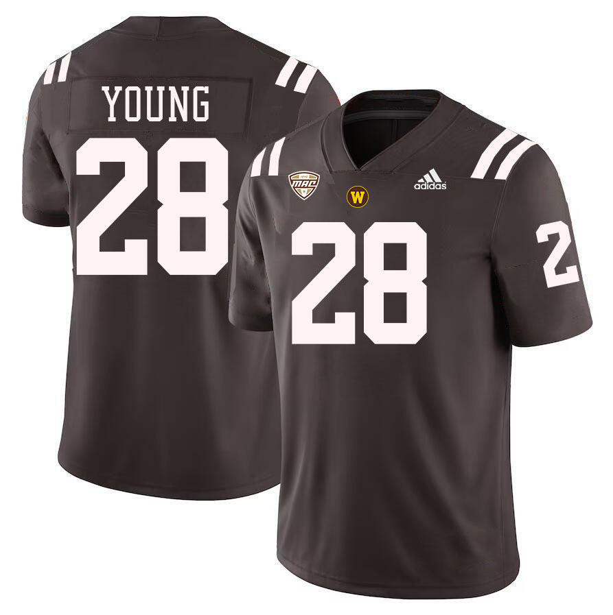 #28 Jameson Young Western Michigan Broncos College Football Jerseys Stitched-Brown